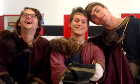 The three Thanes of Cawdor in Mt. Greylock Regional School's production of Shakespeare's "Macbeth" during this year's Fall Festival of Shakespeare; photo by Brittney Holland.