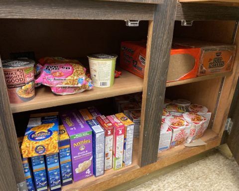 The student-run food pantry at MCLA is a critical campus survival resource for many students; submitted photo.