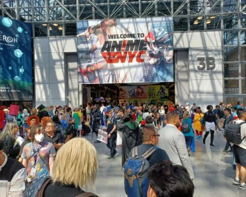 Anime NYC convention crowd at Javits Center in New York City, highlighting the anime and manga industry featured in the Anime NYC licensing summit