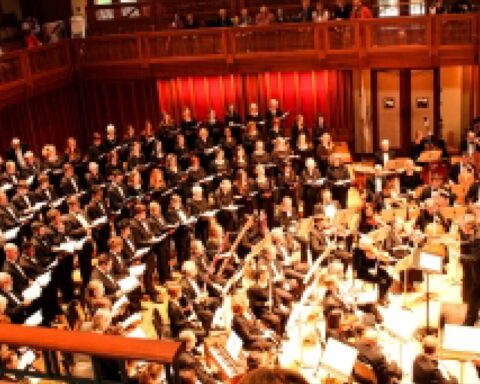 Berkshire Lyric Chorus and orchestra performing at Seiji Ozawa Hall.