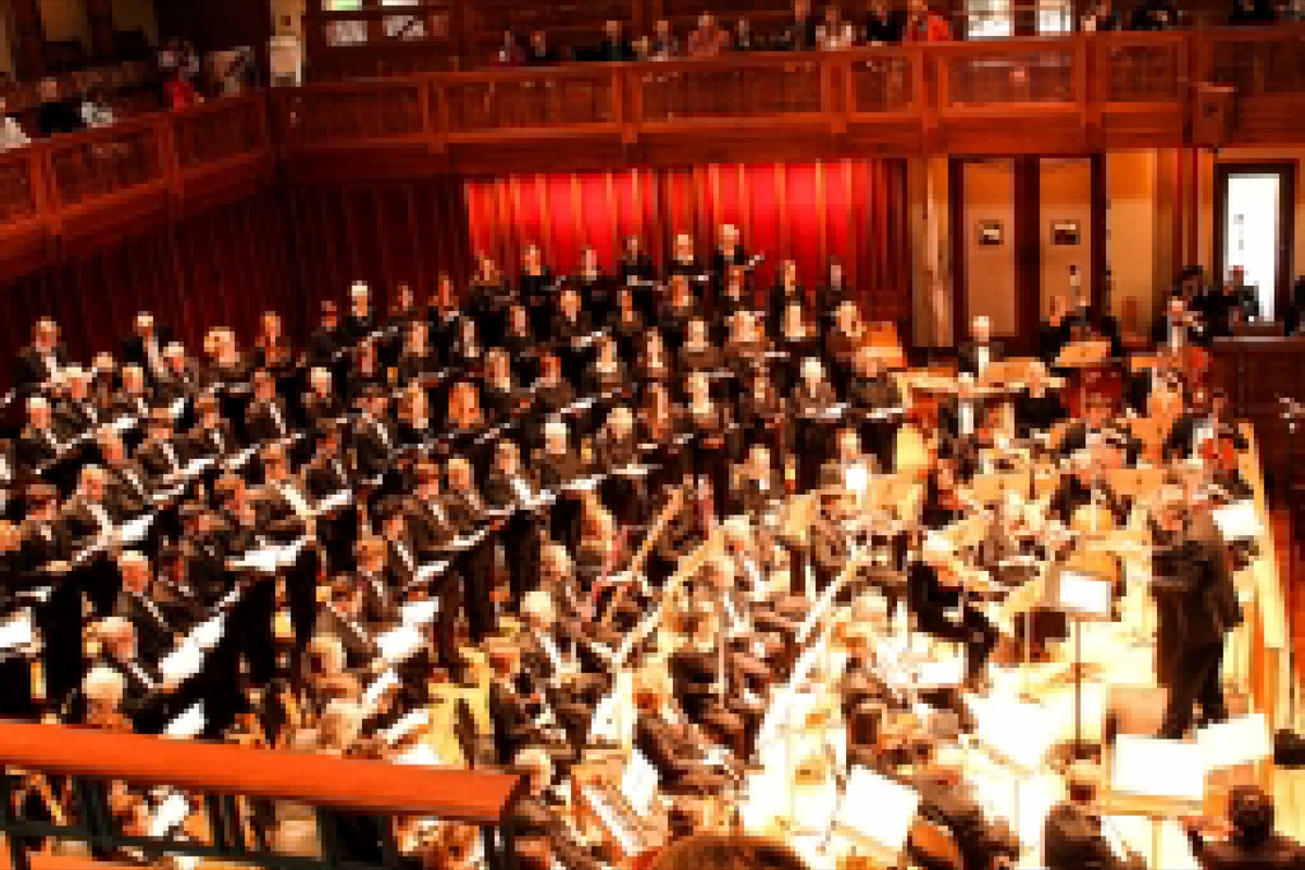 Berkshire Lyric Chorus and orchestra performing at Seiji Ozawa Hall.