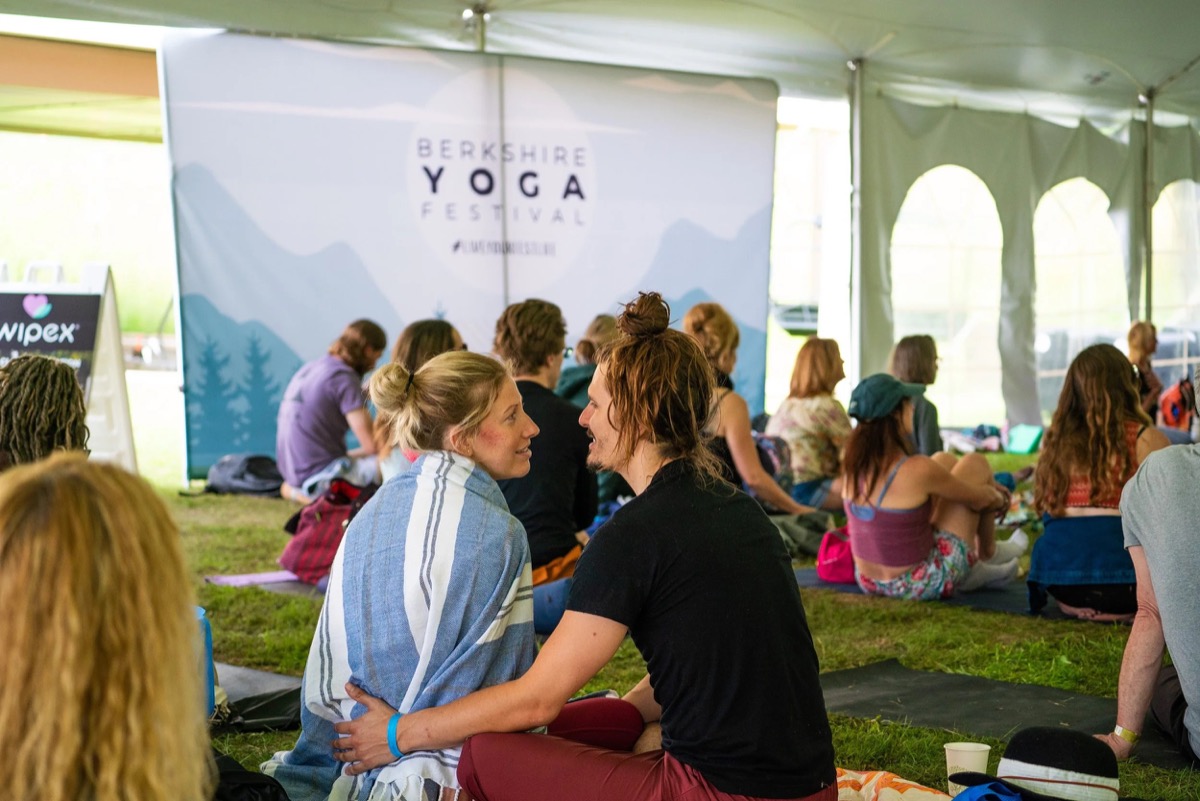 Participants practice yoga at Berkshire Yoga Festival.