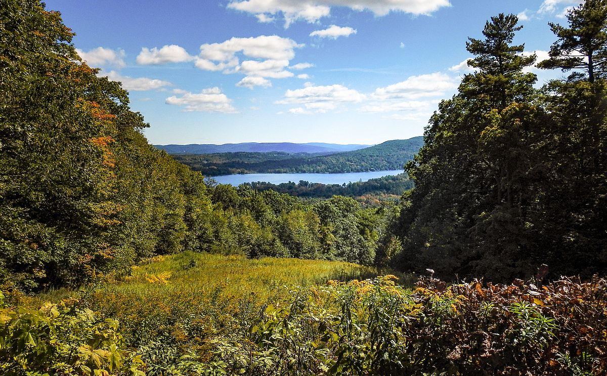 View of Stockbridge Bowl from Olivia’s Overlook in Stockbridge, Mass., part of the Yokun Ridge South reserve managed by the Berkshire Natural Resources Council.